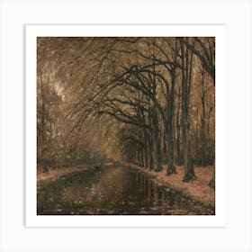 Canal In Autumn Art Print