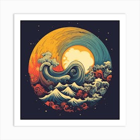 Azure Waves 1 Art Print