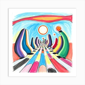 Psychedelic Road Art Print