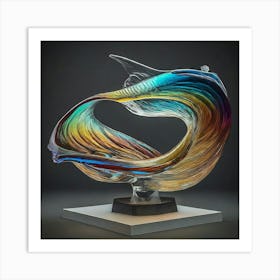 Glass Sculpture Of A Fish Art Print