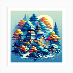 Japanese Village 2 Art Print