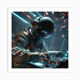 Astronaut Dj 3 Art Print