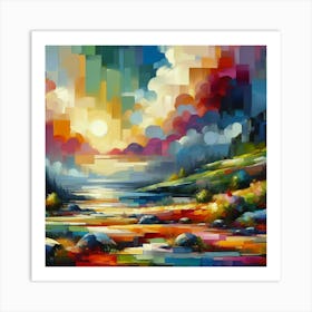 Sunset In The Mountains 4 Art Print