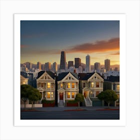 Sunset In San Francisco Art Print