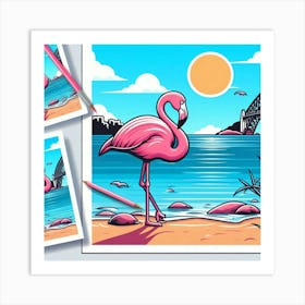 Pink Flamingo Art Print