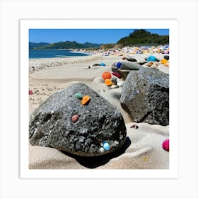 Colorful Rocks On The Beach Art Print