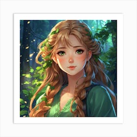 Girl In The Forest Art Print