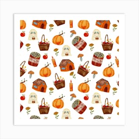 Autumn cozy elements Art Print