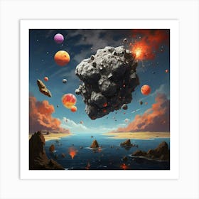 Space - Planets art print Art Print