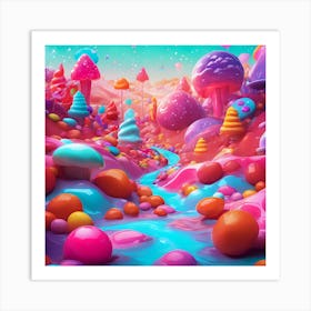 Psychedelic Candy Landscape Art Print