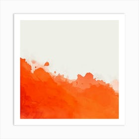 Abstract Orange Watercolor Background Art Print