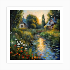 Impressionist Whispers: Van Gogh's Riverside Art Print