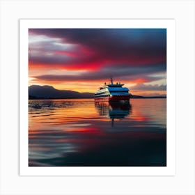 Sunset On A Cruise Ship 9 Art Print