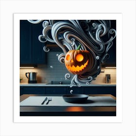 3d Halloween Pumpkin Art Print