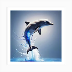 Dolphin Jumping Out Of The Water 1 Art Print