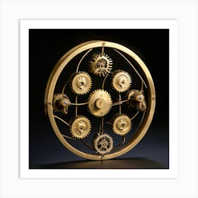 Clock With Gears Art Print