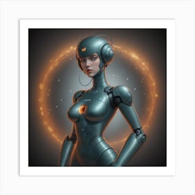 Robot Girl Art Print