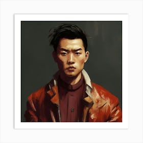 Man In Red Jacket Art Print