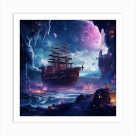 Ship In The Cave Art Print