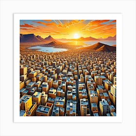 Cape Town. South Africa Cubism Style Art Print