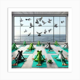 Frogs Yoga Art Print