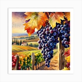 Autumn Vineyards 10 Art Print