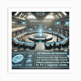 A Detailed Futuristic Scene Showing An Asterian Sy 2 Art Print