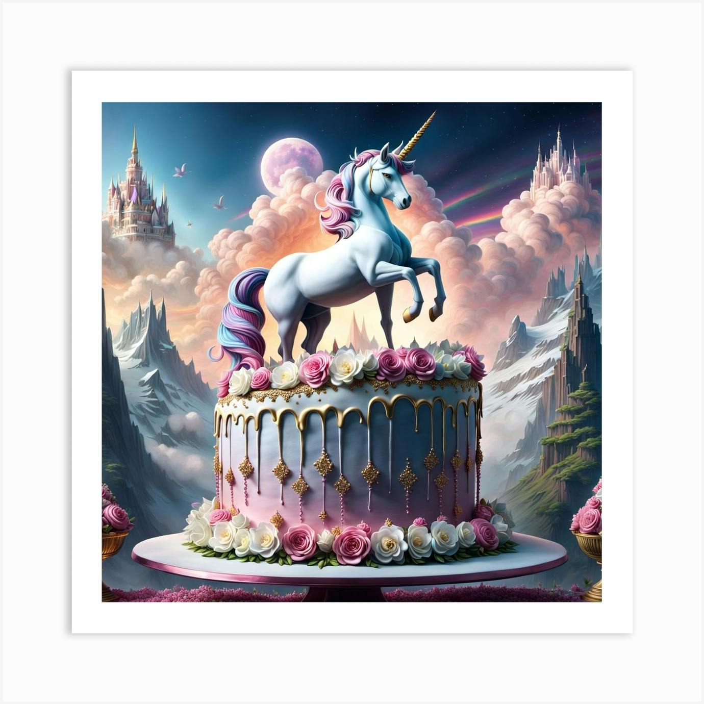 Amazon.com: Unicorn Happy Birthday Cake Topper, Magic Unicorn Theme Horse  Birthday Party Supplies, Girls or Boys Baby Shower Cake Picks, Cute  Birthday Party Supplies for Kid, Children, Women : Grocery & Gourmet