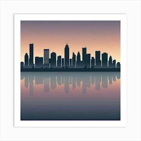 Chicago Skyline At Sunset Art Print