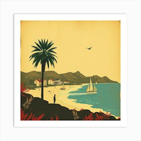 Vintage Beach Poster Art Print