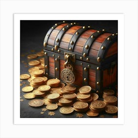 Chest Of Gold Coins Art Print