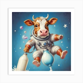 Cow In Space 4 Art Print