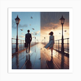 Goodbye my love in the rain 6 Art Print