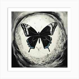 A Butterfly Emerging From The Cocoon In Black And (2) Art Print