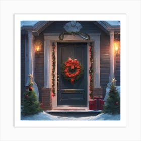 Christmas Door 166 Art Print