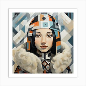 Cubism Inuit Woman 02 Art Print