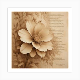 Flower With A Poem 1 Art Print