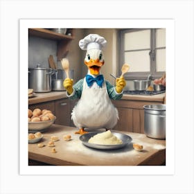 Chef Duck 35 Art Print