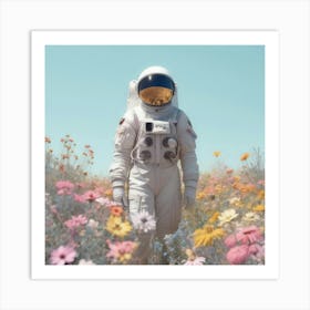 Wildflower Astronaut Art Print