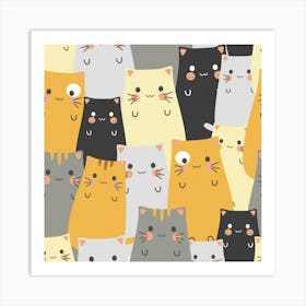 Kawaii Cats Art Print