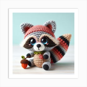 Amigurumi, raccoon 2 Art Print