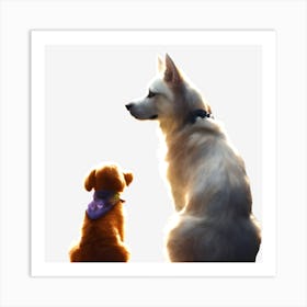 Dog And Puppy Art Print