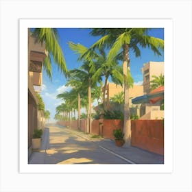 Palm Tree Street Art Print