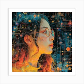 Futuristic Girl 1 Art Print