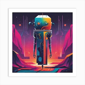 Robot In Space 5 Art Print