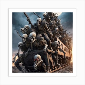 Skeleton Train Art Print