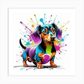 Graffiti dachshund Art Print