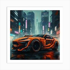 Pumpkin Car (Cyberpunk37) Art Print