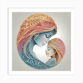 I LOVE MOM Art Print