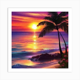 Sunset At The Beach 138 Art Print